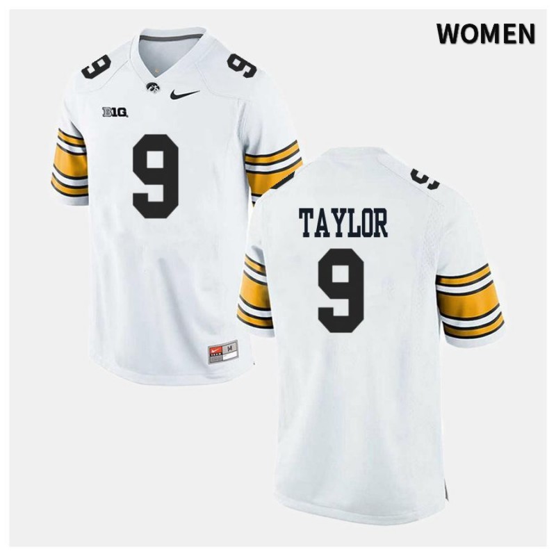 Women's Iowa Hawkeyes NCAA #9 Tory Taylor White Authentic Nike Alumni Stitched College Football Jersey DD34N45KM
